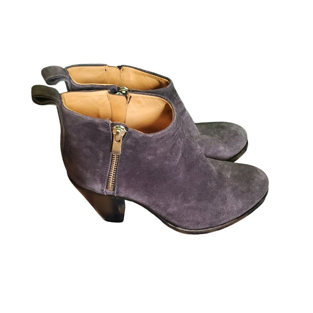 Officine Creative Suede Leather Ankle Boots Handmade Boots Navy Blue sz 37.5